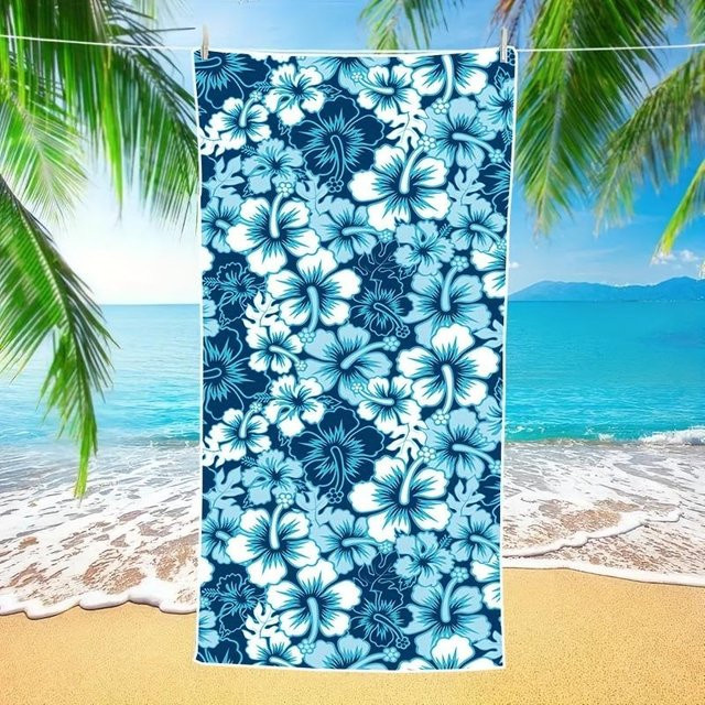 Strandtuch Ka Chen Muda mit floralem Blumenmuster in Weiß, Breite: 30 cm, Höhe: 60 cm - Bild 1