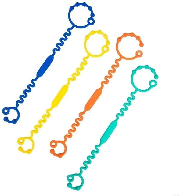K8GF Silikon Babyspielzeugleinen als dehnbare Sicherheitsgurte für Schnuller an Kinderwagen und Stühlen - Bild 1