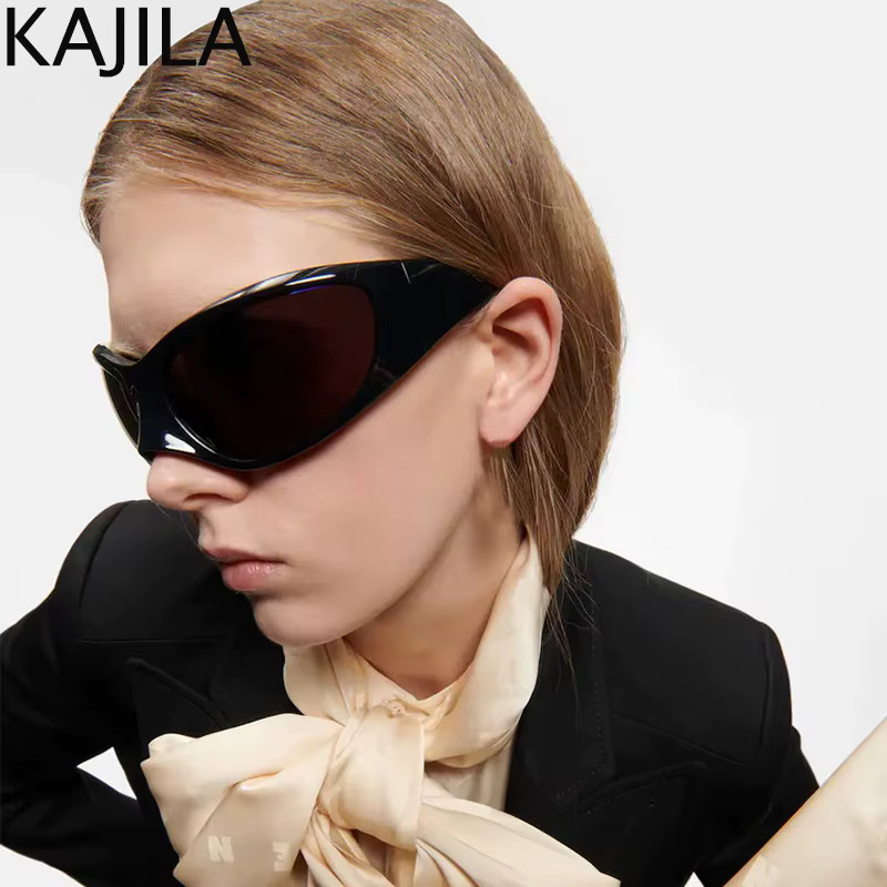 Kajila Sonnenbrille Wrap, Vollrand, Schwarz, Damen, Kunststoff - Bild 3