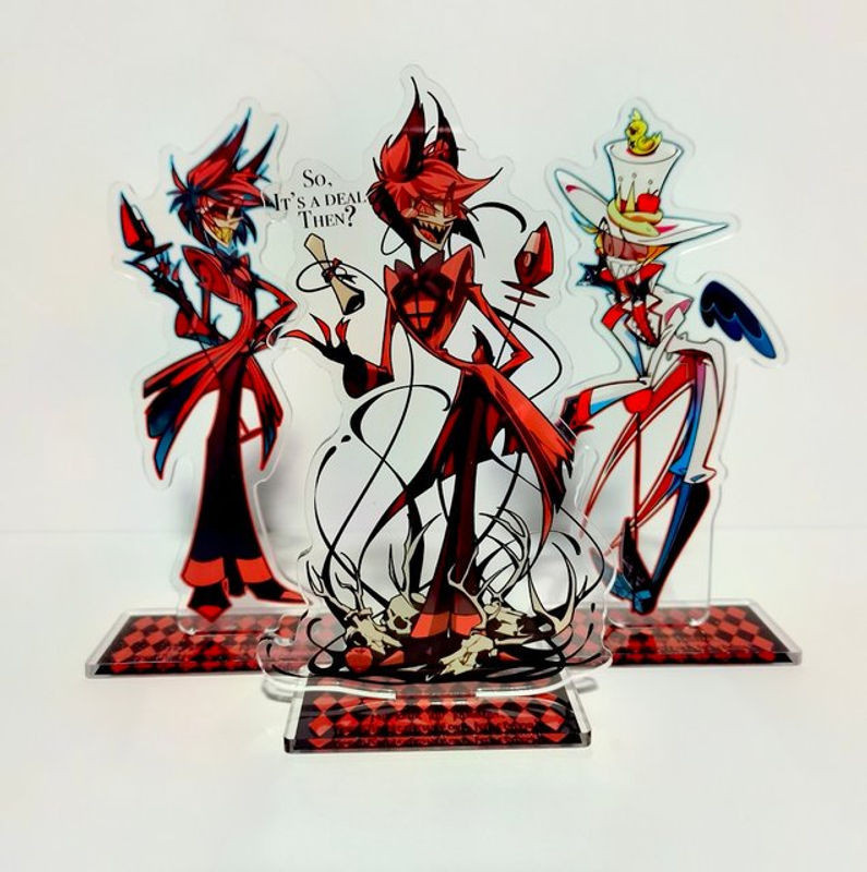 Hazbin Hotel Alastor Acryl-Anime-Figur von Bandai, rote Cartoon-Dekoration, Höhe: 15 cm - Bild 1