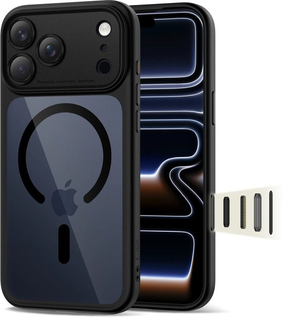 Tech-Protect MagPeak MagSafe-Hülle für Apple iPhone 17 Pro Max, Schwarz Transparent - Bild 1