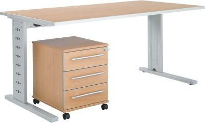 Schäfer Shop Select Büromöbelset Moxxo IQ 2-tlg. in Buche mit C-Fuß, Breite: 160 cm, Tiefe: 80 cm - Bild 1
