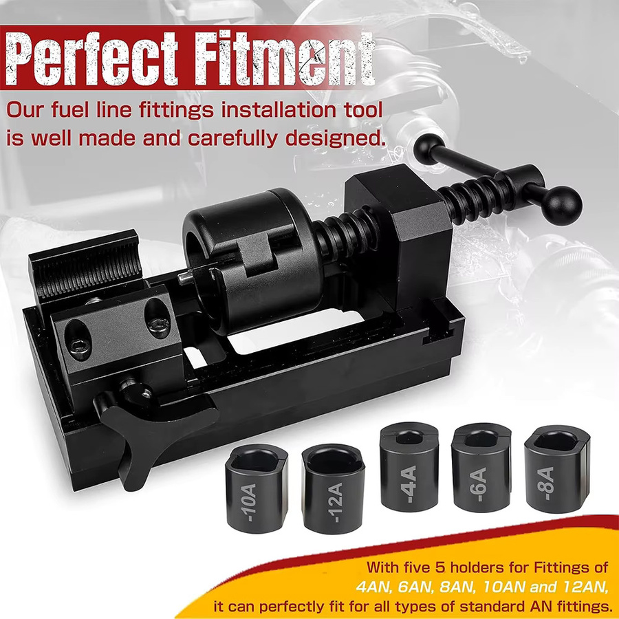 Schraubstock für Kraftstoffleitungen und Armaturen aus Aluminiumlegierung in Schwarz XLB-1108 - Bild 2