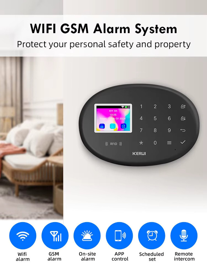 KERUI W202 Smart Alarm System mit WiFi und GSM Überwachungskamera, Tuya Smart App Steuerung und Bewegungsmelder zur Einbruchsicherung - Bild 3