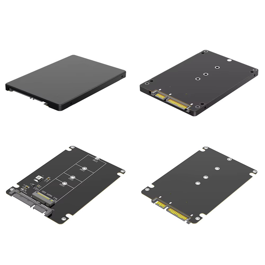ALLOYSEED M.2 NGFF B-Key zu 2,5-Zoll SATA III SSD Adapter Gehäuse in Schwarz - Bild 2