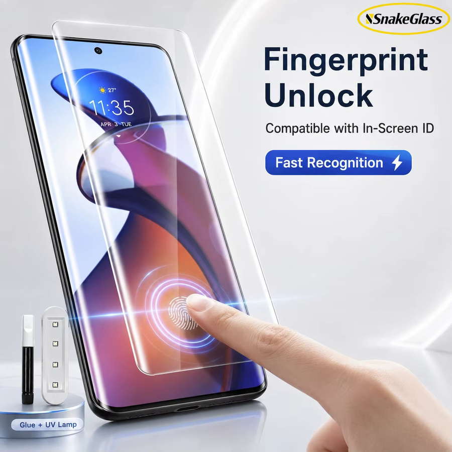 UV gebogenes Schutzglas für Motorola Edge 70 Fusion, Edge 50 Ultra, Edge 40 Pro und weitere Modelle, transparent - Bild 4