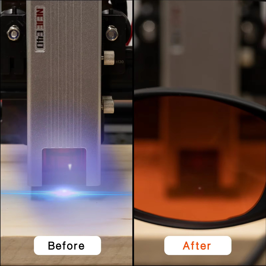 NEJE Laserschutzbrille Orange für UV- und sichtbares Licht (190 nm-540 nm / 900 nm-1100 nm) - Bild 5