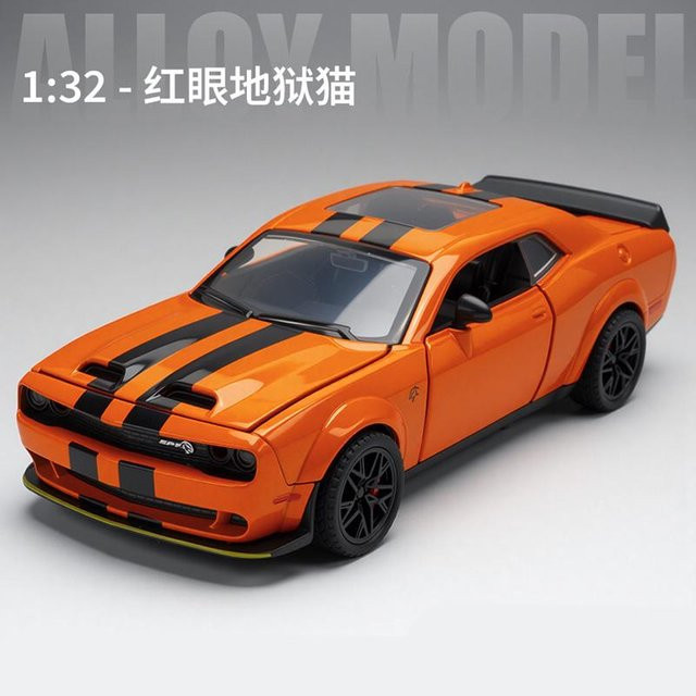Linyi toy car Dodge Challenger Srt Redeye Hellcat, Modellauto, 1:32, Metall, mit Licht und Sound, ab 14 Jahren - Bild 1