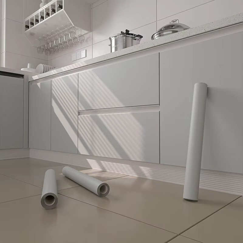 KADUO Selbstklebende PVC Wandfolie in Weiß, Ölbeständiger Vinyl Aufkleber für Küchenschränke und Möbel, Modernes Design - Bild 2