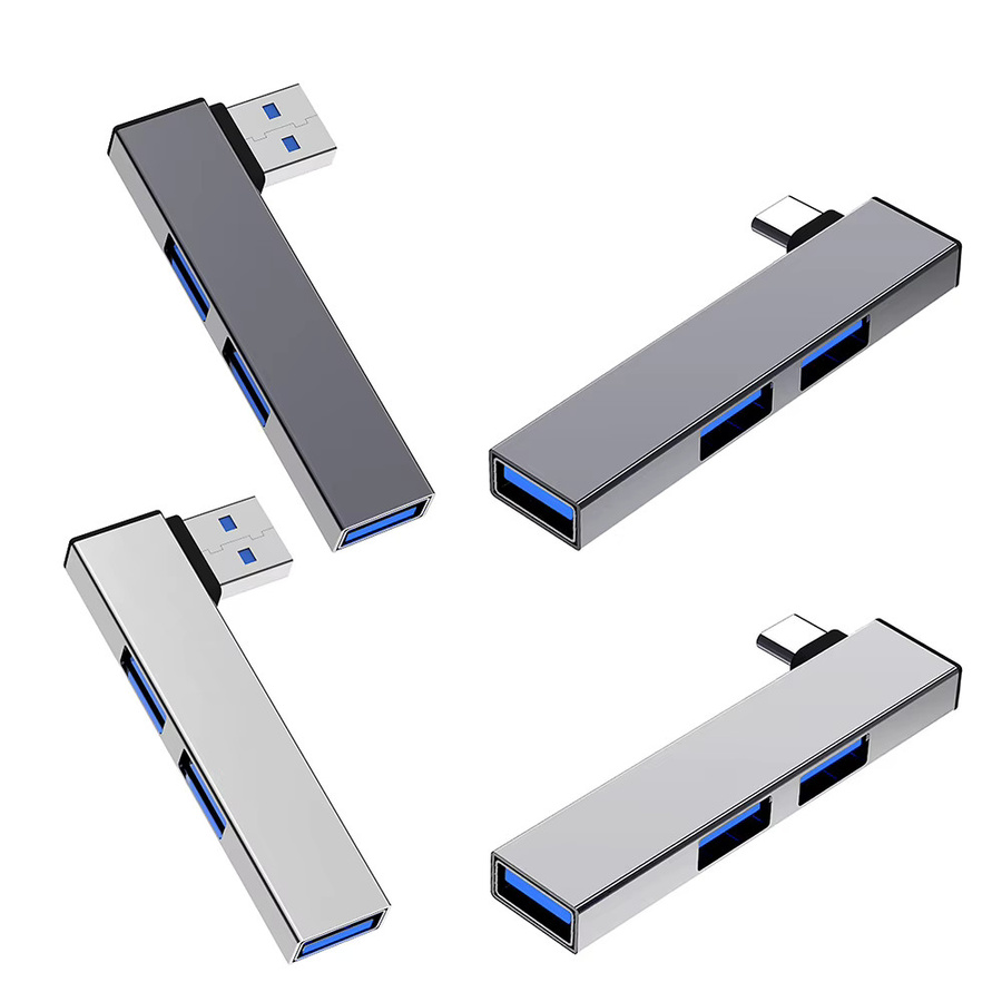 APWIKOGER 3-in-1 USB-C-Dockingstation mit 5,0 Gbit/s USB 3.0 und Type-C 3.0 zu 3 USB-Ports, USB-Hub in Silber für PC, Computer und Laptop - Bild 4