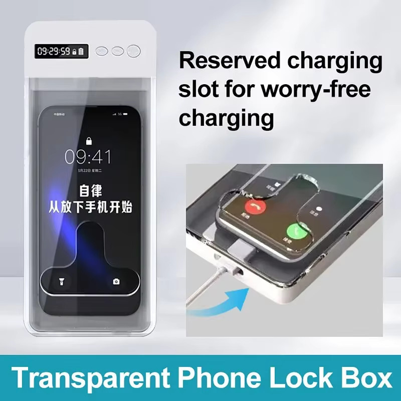T-förmiges Handy-Schließfach mit Timer und LCD-Display in Schwarz zur Förderung der Selbstdisziplin - Bild 3