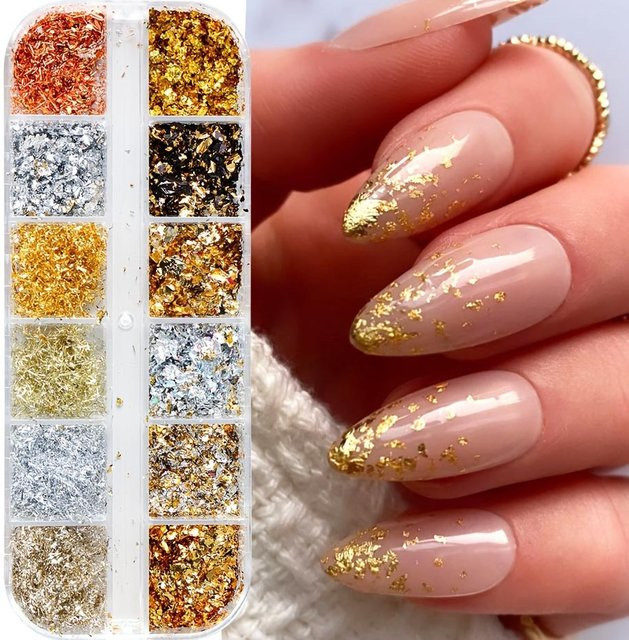 SZwatch Nagelpailletten mit Aluminiumflocken, Brown, Glänzend - Bild 1