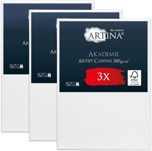Artina Akademie Keilrahmen Set aus 3 Teilen, FSC-zertifiziert, Weiß, B: 100 cm, H: 140 cm - Bild 1