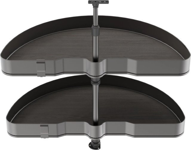 Emuca Ecksystem Lake Harmony Küchenmodul Rechts höhenverstellbar aus Stahl und Holz in Anthrazitgrau - Bild 1