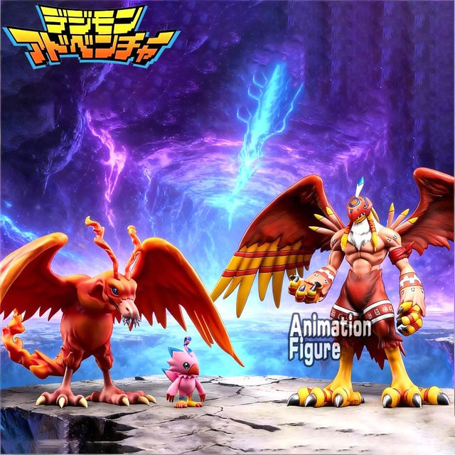 Bandai Digimon Adventure Birdramon und Piyomon Actionfiguren, 2-teiliges Set - Bild 1