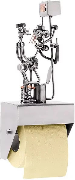 Hinz und Kunst Toilettenpapierhalter Metallpaar heißes Date in Silber Wandmontage - Bild 1