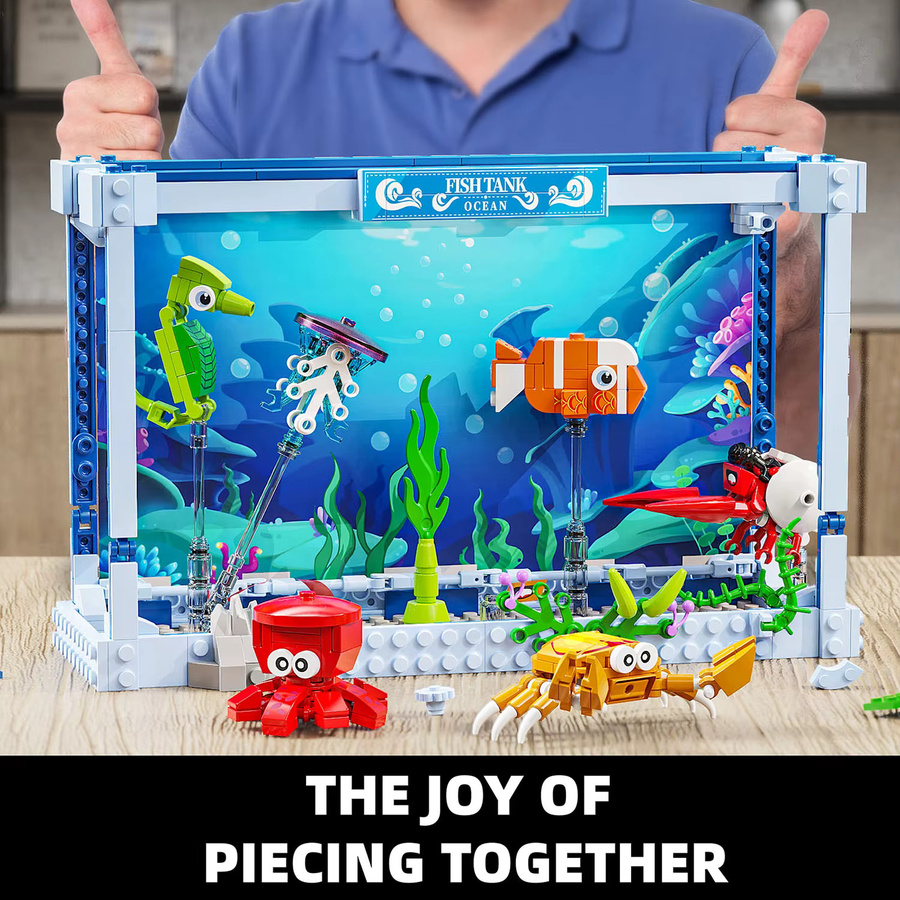TYCOLE Aquarium Bausteine Set mit 391 Teilen, Buntes Ozean Modell aus Kunststoff für Kinder ab 6 Jahren - Bild 2