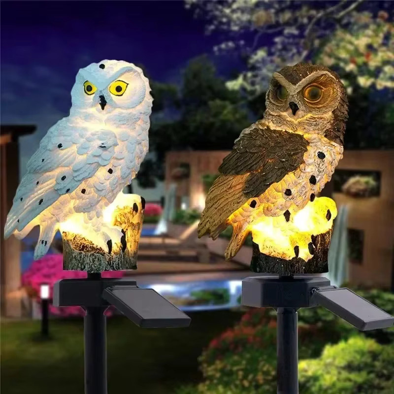 Heinast Solar-Gartenlampe Eule als LED-Außenbeleuchtung in Schwarz mit warmweißem Licht - Bild 1