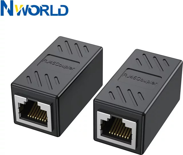 FTBTOC 2er-Set RJ45 Stecker Koppler Ethernet LAN Adapter für Cat7 Cat6 Cat5e in Schwarz - Bild 1