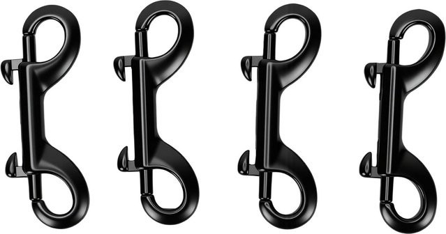 KaiSai 4er Set doppelseitige Karabinerhaken aus Edelstahl in Marinequalität, Silber/Schwarz, 3-1/2 Zoll - Bild 1