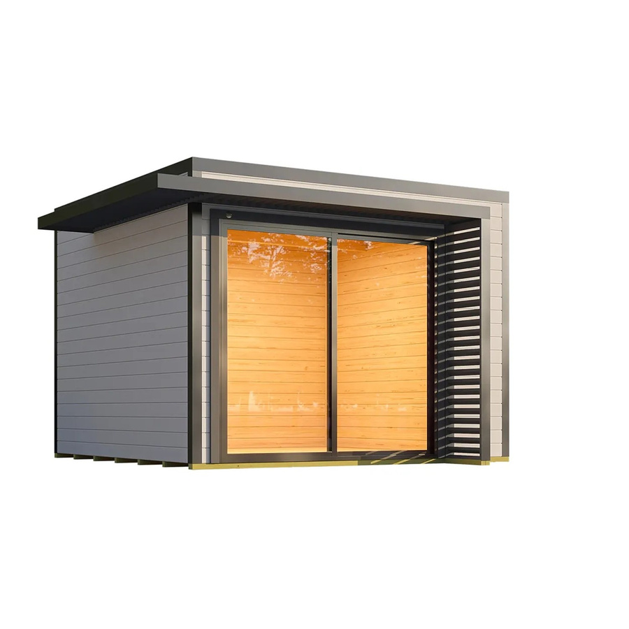 Weka Gartenhaus Amberley mit Doppelschiebetür in Grau-Anthrazit, Flachdach, B/T: 300 x 300 cm - Bild 2