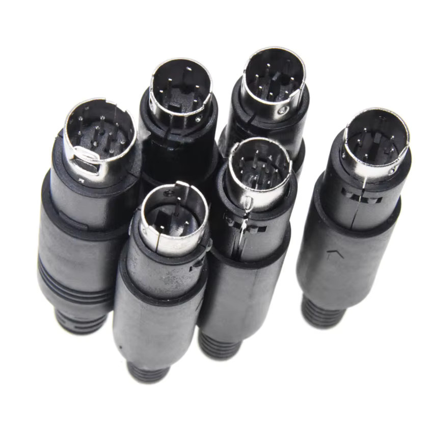 BSN Mini-DIN Stecker und Buchse für Chassis-Kabelmontage in Schwarz - Bild 2