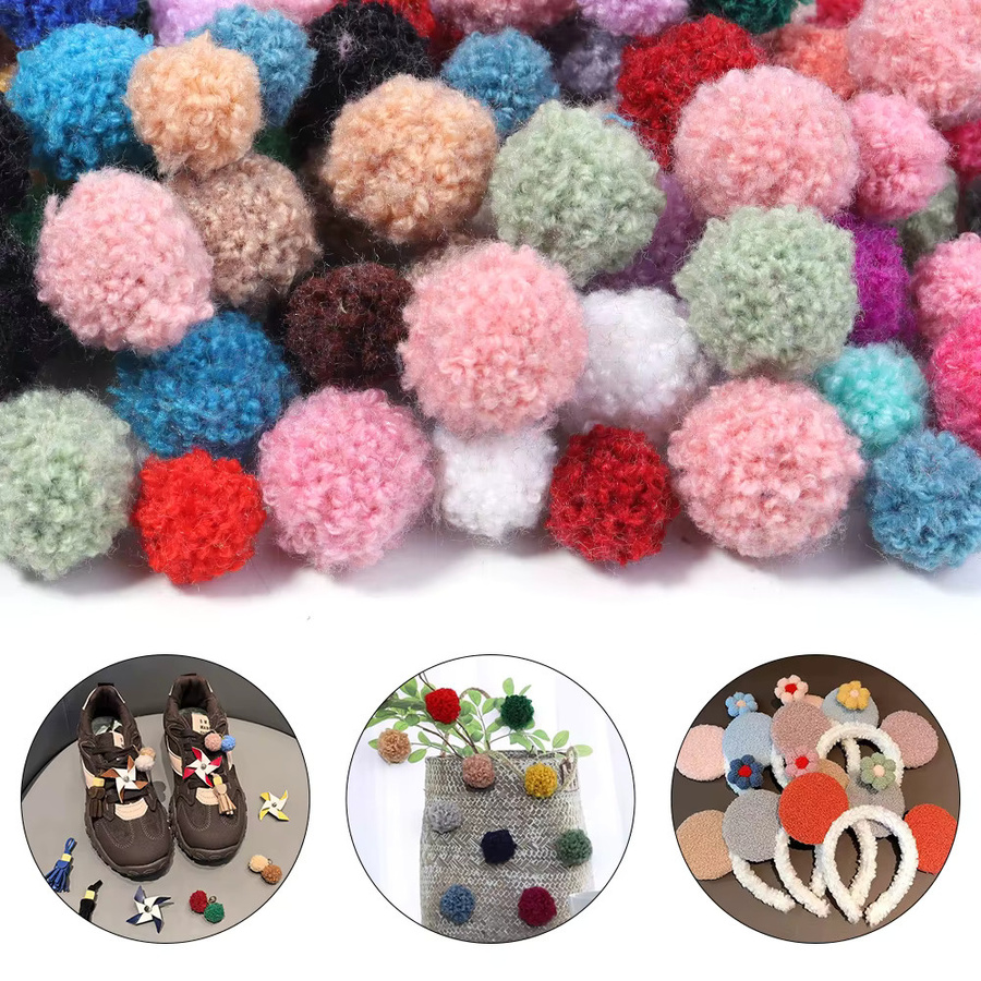 50 Stück bunte Plüsch-Pompoms für DIY-Handwerk und Dekoration, Durchmesser: 1,5 cm bis 2 cm - Bild 4