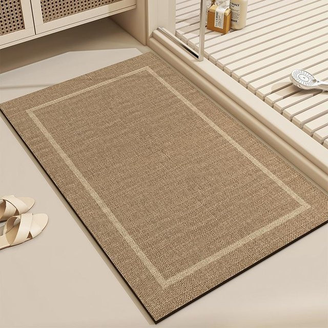 Saugfähige und rutschfeste Toilettenmatte von Yiran Furniture in Beige, B/B: 50 x 30 cm - Bild 1