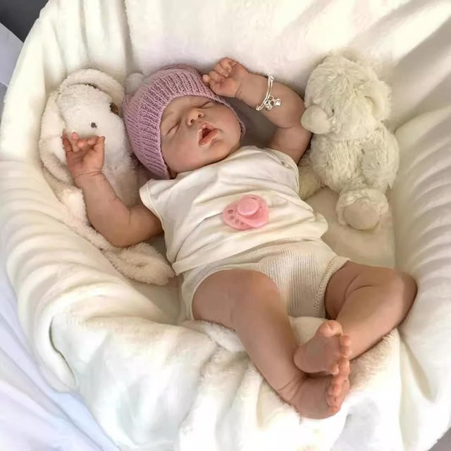 NPK Reborn Baby Alexis Kleinkind Mädchen, Stoffpuppe, beige - Bild 1