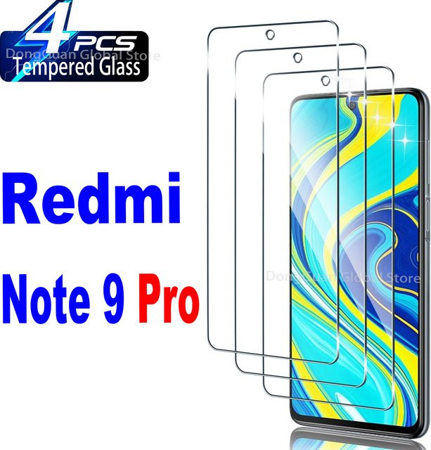 Xiaomi Redmi Note 9 Pro Displayschutzfolie aus gehärtetem Glas, transparent, 2/3/4 Stück - Bild 1