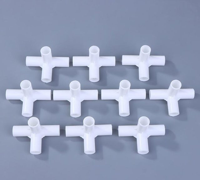 Chanyix Rohranschluss Set aus Kunststoff in Weiß, 10 Stück, 12 mm Durchmesser für DIY Regale, Zelte und Kleiderschränke - Bild 1