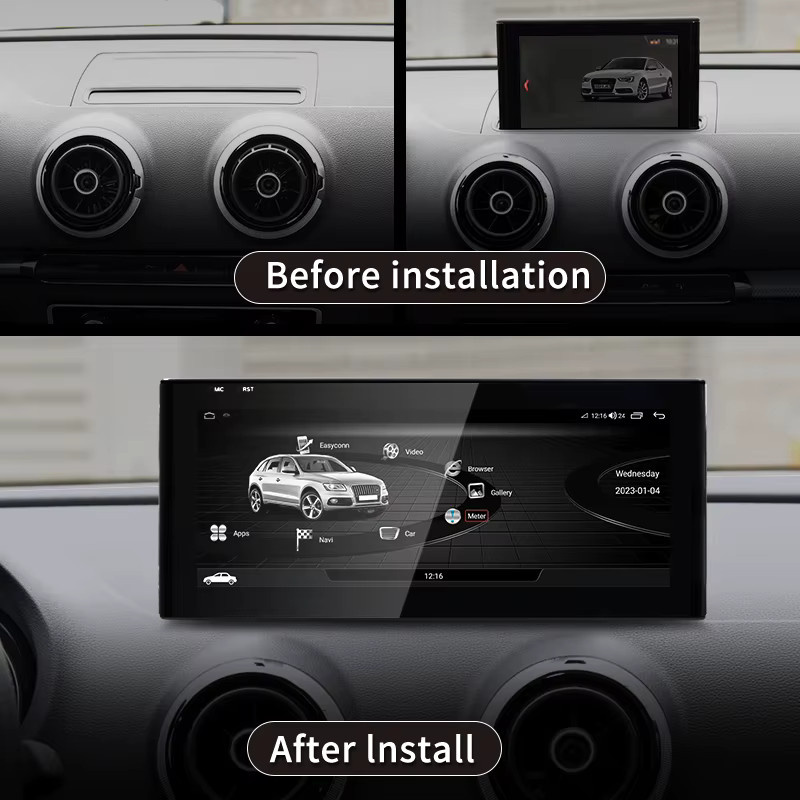 STWEI Android 13 Carplay Multimedia Video Player mit GPS Navigation für Audi A3 (Baujahre 2013-2018), 10,25 Zoll, Schwarz - Bild 2