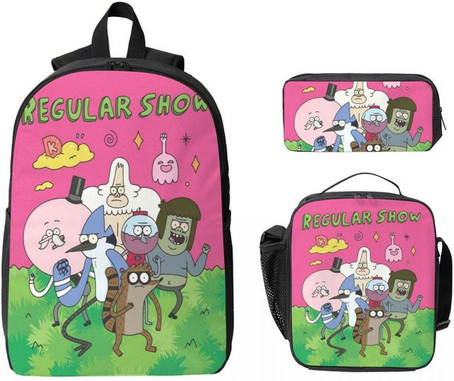 Fancy Style Studio Mordecai und die Rigbys Schulset mit Rucksack, Brotdose und Federmäppchen in Pink - Bild 1