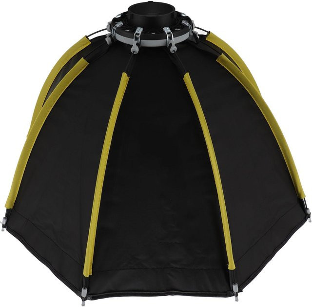 DIYelecs Achteckige Softbox für Bowens-Anschluss, schnell faltbar und tragbar, 2 Lagen, Schwarz/Silber, Durchmesser: 50 cm - Bild 1