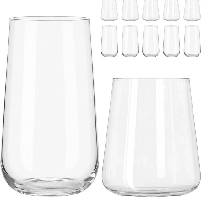 Relaxdays Trinkgläser aus Glas in Transparent, 12-teiliges Set - Bild 1