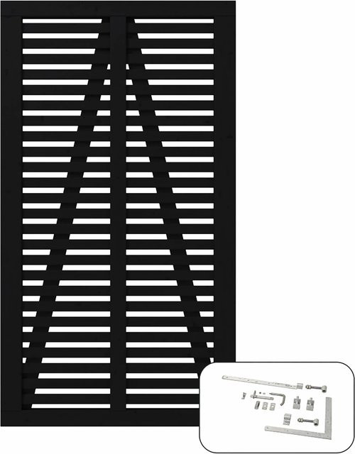 Plus Einzeltor Harmoni aus Nadelholz in Schwarz, Breite: 100 cm, Höhe: 180 cm - Bild 1