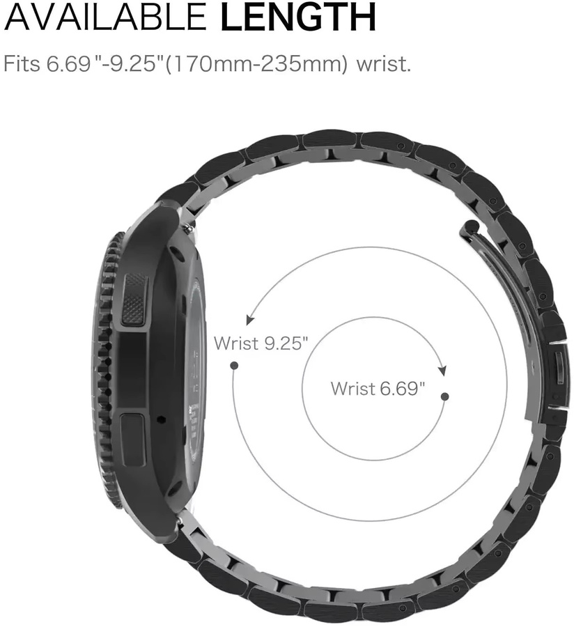 Uhrenarmband Edelstahl, Silber, 22 mm, Unisex - Bild 3
