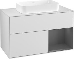 Villeroy & Boch Waschtischunterschrank Finion mit Abdeckplatte, Farbe Weiß und Anthrazit, B/T/H: 100 x 60,3 x 50,1 cm - Bild 1