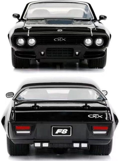 Linyi toy car Plymouths Gtx Sportwagen Modell, 1:24, Metall, Schwarz - Bild 1