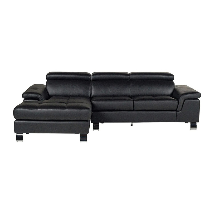 Vente-unique Sofa Mishima L-Form in Schwarz aus Leder ohne Schlafmöglichkeit - Bild 2
