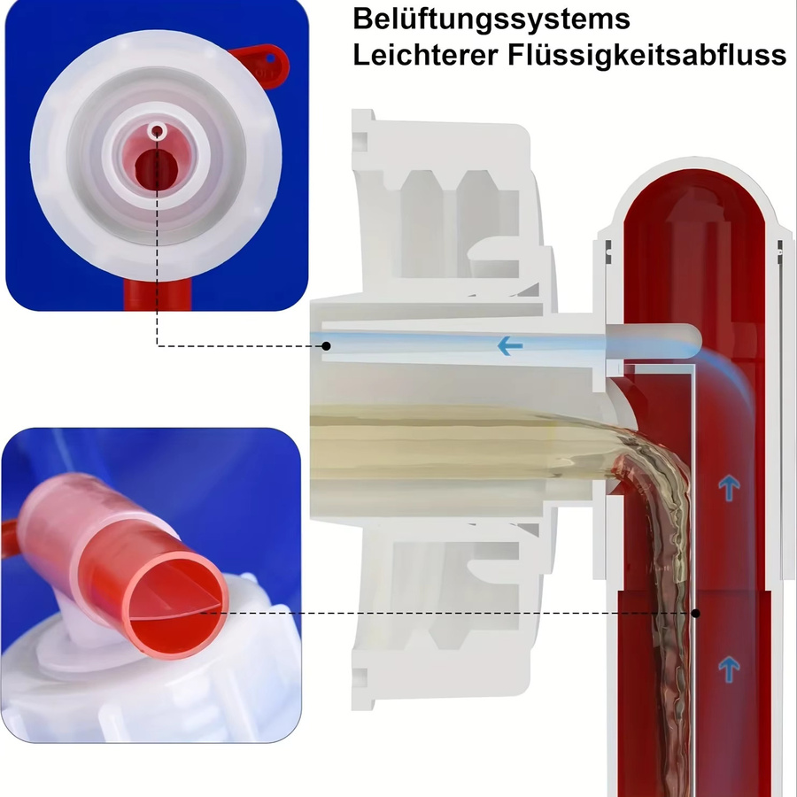 Wasserhahn DN40 aus Kunststoff für Gartenbau und Pflanzennährlösungen, Rot-Weiß, 38 mm - Bild 3