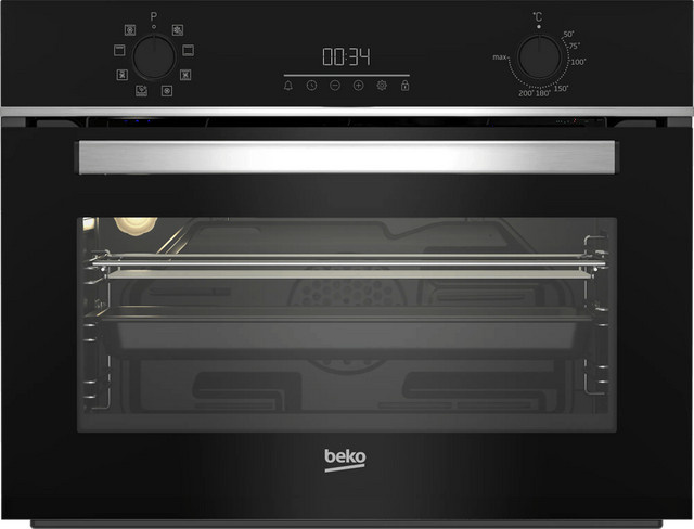 Beko BBCM13300X Einbau-Kompaktbackofen in Silber/Schwarz mit Heißluft, Dampfunterstützung und Dampfreinigung - Bild 1