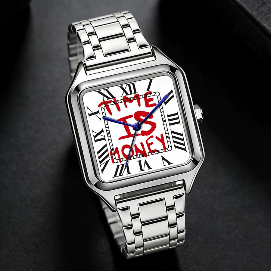 SHUAIKE Armbanduhr Quarz, Edelstahl, Eckig, Silber, Herren - Bild 5