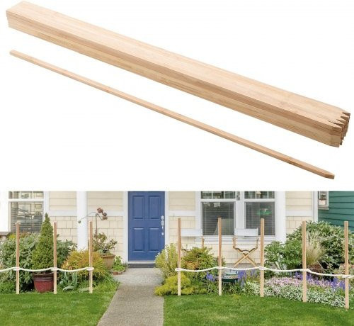 VEVOR Holzpfähle aus Tannenholz, 25 Stück, scharfe Spitze, B/T/H: 1,75 x 1,27 x 121,92 cm - Bild 1