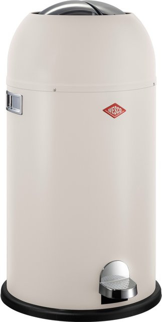 WESCO Kickmaster Abfallsammler mit Pedal aus Edelstahl in Sand/Beige/Weiß, B/T/H: 33,0 x 37,8 x 69,0 cm - Bild 1