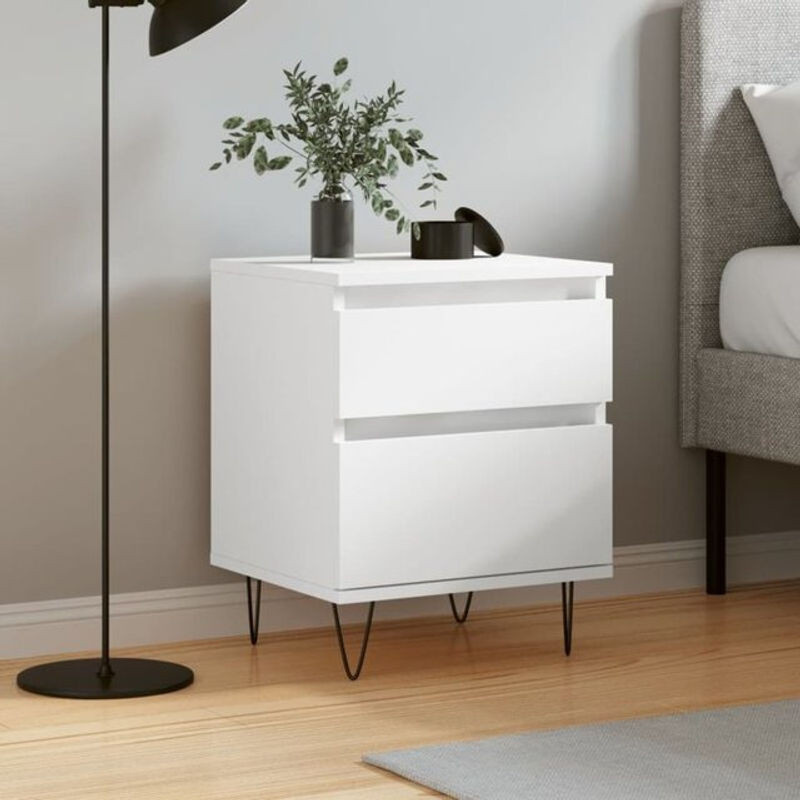 Vidaxl Nachttisch in Weiß aus Holzwerkstoff im modernen Design, B/T/H: 40 x 35 x 50 cm - Bild 1