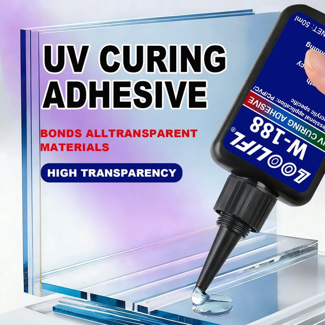 LOOLIFL UV-Harzkleber transparent, schnell aushärtender UV-Lichthärtungskleber für Schmuckherstellung, DIY-Bastelarbeiten und Glasklebung, 50 ml - Bild 1