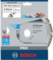 Bosch Diamanttrennscheibe Standard for Universal für Beton und universelle Anwendungen, Durchmesser: 180 mm, Bohrungs-Ø: 22,23 mm - Bild 1
