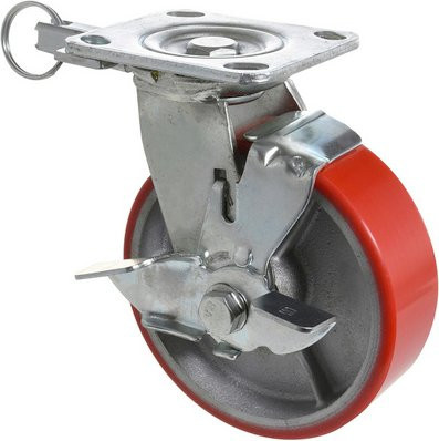 WAGNER SYSTEM Bockrolle in Silber und Rot mit einer maximalen Tragfähigkeit von 400 kg, Breite: 5,0 cm, Höhe: 18,1 cm - Bild 1