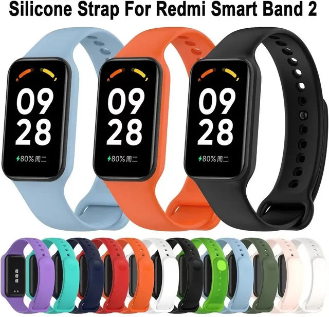 Xiaomi Uhrenarmband Silikon, Schwarz, Redmi Smart Watch Band 2, Xiaomi Band 8 Active - Bild 1